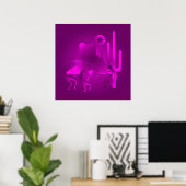 Poster Kokopelli sud-ouest en violet (Bureau à domicile)
