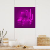 Poster Kokopelli sud-ouest en violet (Cuisine)