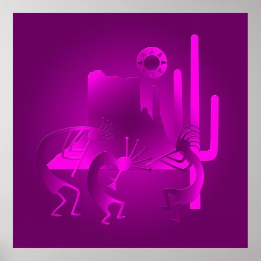Poster Kokopelli sud-ouest en violet (Devant)