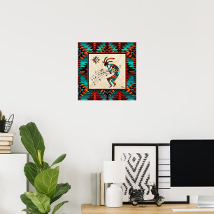 Poster Kokopelli Sud-Ouest Jouant L'Affiche De Flûte
