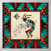 Poster Kokopelli Sud-Ouest Jouant L'Affiche De Flûte (Devant)