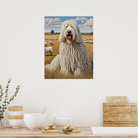 Poster Komondor - Art Chien Imprimer (Cuisine)