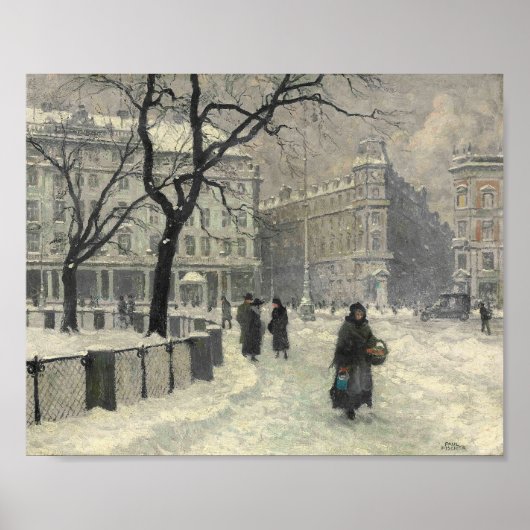 Poster Kongens Nytorv Copenhague en hiver | Paul Fischer (Devant)
