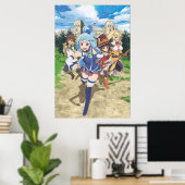 Poster Konosuba Aqua Megumin Darkness Kazuma (Bureau à domicile)