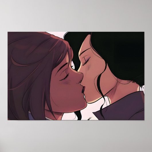 Poster Korrasami Kiss | Korra et Asami Sato | (Devant)