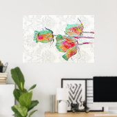 Poster kosmische Rozen (Thuiskantoor)