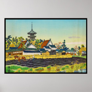 Poster Kotozuka Eiichi, temple Yakushi et ses environs