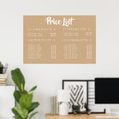 Poster KRAFT Service Price Menu Custom Prinster (Bureau à domicile)