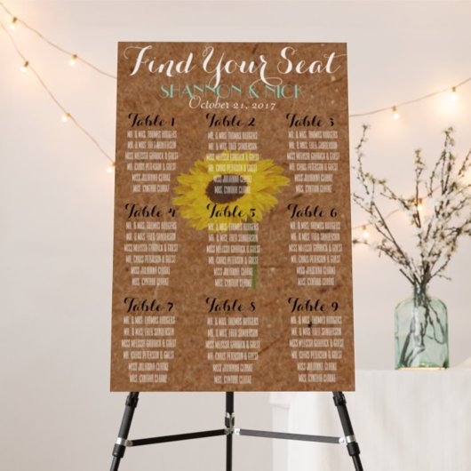 Poster Kraft Tournesol Automne 9 Mariage de table