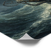 Poster Kraken Attacking Ship Steampunk (Coin)