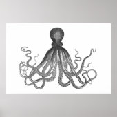 Poster Kraken - Octopus géant noir / Cthulu (Devant)