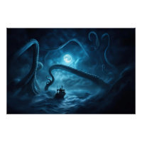 Kraken Sea Monster Bateau de pêche nautique