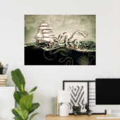 Poster Kraken Sérigraphie (Bureau à domicile)