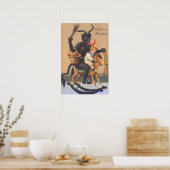 Poster Krampus Équitation Hobbyhorse Avec Garçon (Cuisine)
