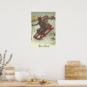 Poster Krampus Kidnapping Enfants Sur La Fourche À Cuisse (Cuisine)