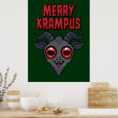 Poster Krampus Mignon et Effrayant de Noël (Cuisine)