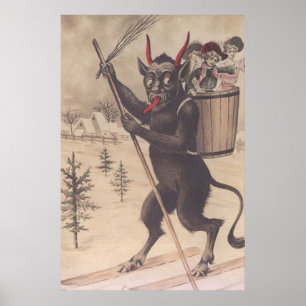 Poster Krampus Skiing Kidnapping Women