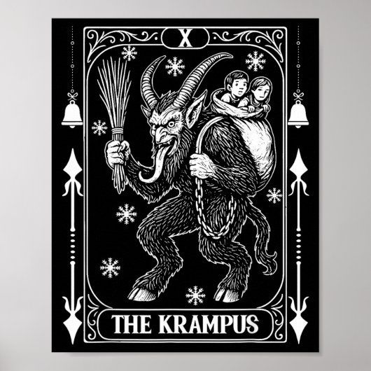 Poster Krampus Tarot Card Design Christmas Season Evil Pa (Devant)