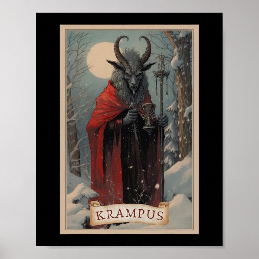 Poster Krampus Tarot Card Design Noël Hail Père Noël Chri (Devant)