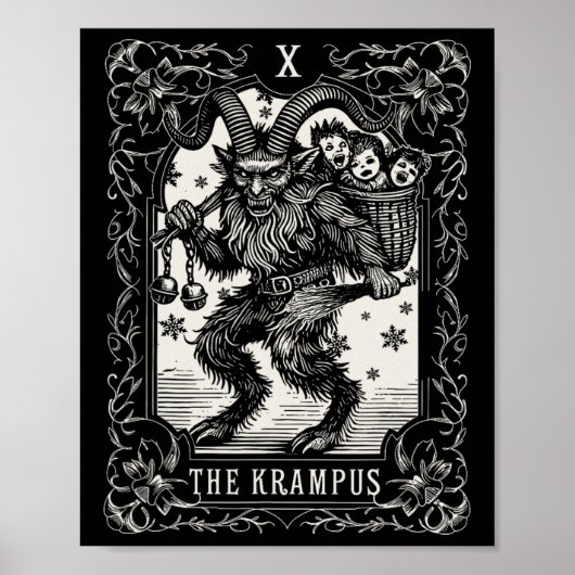 Poster Krampus Tarot Card Design Noël Saison Evil Pa (Devant)