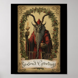 Poster Krampus Tarot Card Design Noël Saison Evil Pa
