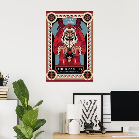Poster Krampus Vintage rétro & Ancien, Noël sombre (Bureau à domicile)