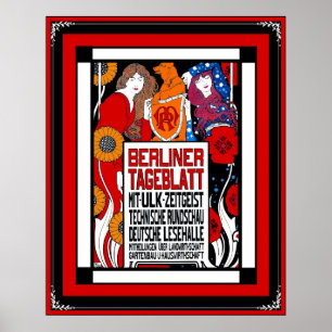 Poster  krant Berliner Tageblatt 1899