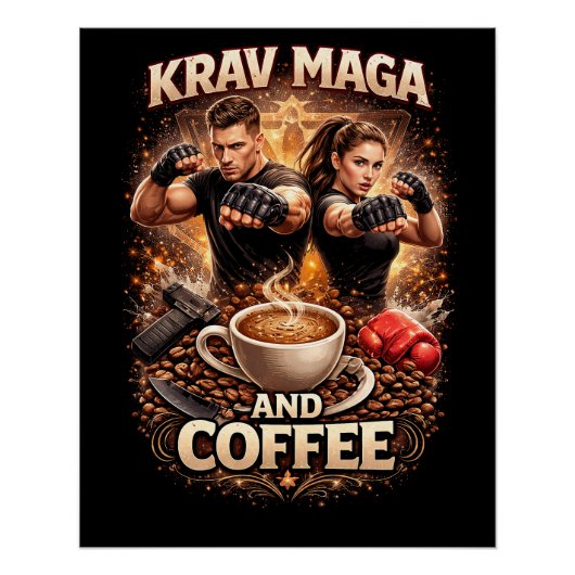 Poster Krav Maga et Café (Devant)