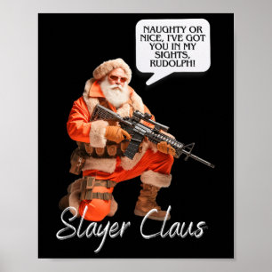Poster Kris Kringle Festive Chasse Xmas Santa Claus Camo