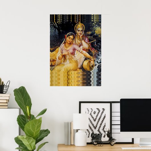 Poster KRISHNA - divinité hindoue - (Bureau à domicile)