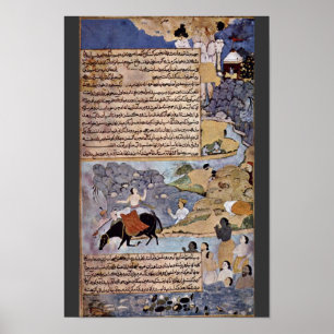 Poster Krishna Et Les Pandavas Arrosent Leurs Chevaux Par