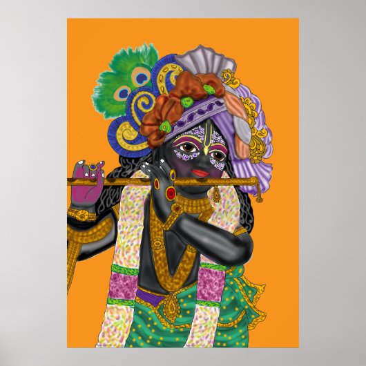 Poster Krishna Wall Clock (Devant)