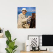 Poster Kroyer - Autoportrait à la plage de Skagen (Bureau à domicile)