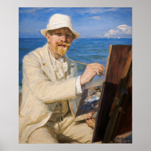 Poster Kroyer - Autoportrait à la plage de Skagen