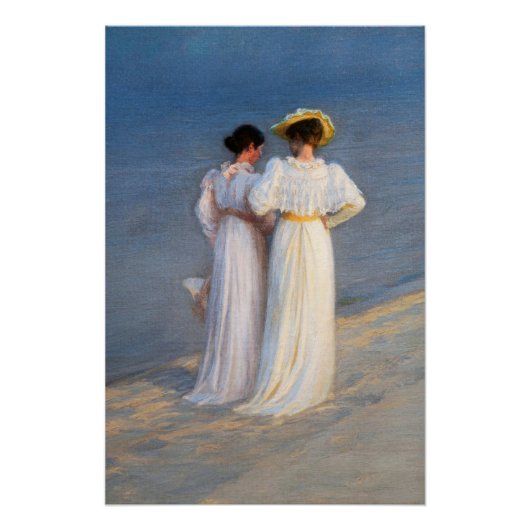 Poster Kroyer - Soirée d'été sur Skagen Beach Closeup (Devant)