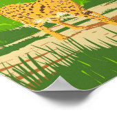 Poster Kruger National Park Serval Voyage Art Vintage (Coin)