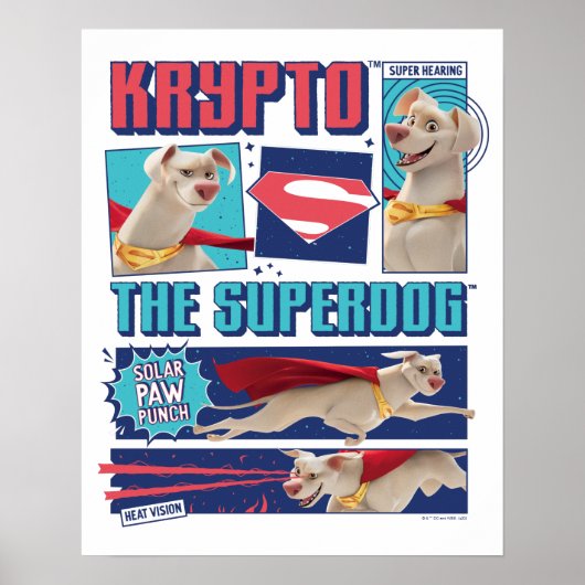 Poster Krypto Les Panneaux De Bande Dessinée Super Chien (Devant)