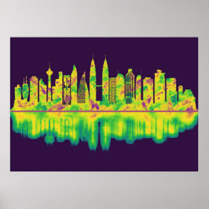 Poster Kuala Lumpur Malaisie Skyline