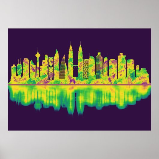 Poster Kuala Lumpur Malaisie Skyline (Devant)