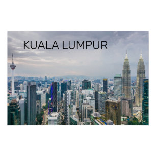 Poster Kuala Lumpur Malaisie Skyline Souvenir Vintage
