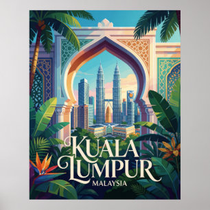 Poster Kuala Lumpur Malaisie Tours Petronas