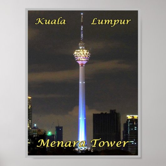 Poster Kuala Lumpur Menara Tower - Malaisie - (Devant)
