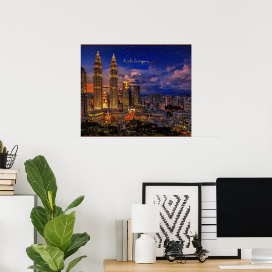 Poster Kuala Lumpur skyline (Bureau à domicile)