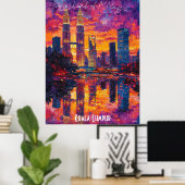 Poster Kuala Lumpur Skyline - L'art mural malaisien (Bureau à domicile)
