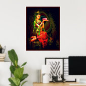 Poster Kuan Yin et la plume du paon (Bureau à domicile)