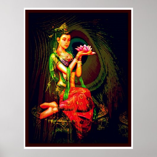Poster Kuan Yin et la plume du paon (Devant)