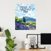 Poster Kula Maui Haleakala Hawaii Lavender Retro (Bureau à domicile)