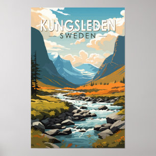 Poster Kungsleden Suède Voyage Art Vintage