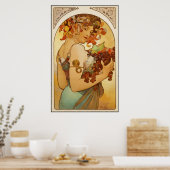Poster  Kunst Alfons Mucha Fruit (Keuken)