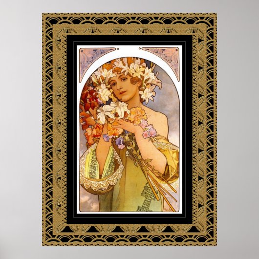 Poster kunst Alphonse Mucha met Lijst (Voorkant)